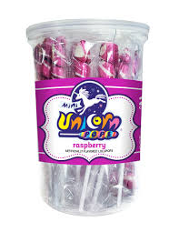 Mini Unicorn Pops Spiral Twist Raspberry 6.5" Lollipop 24ct